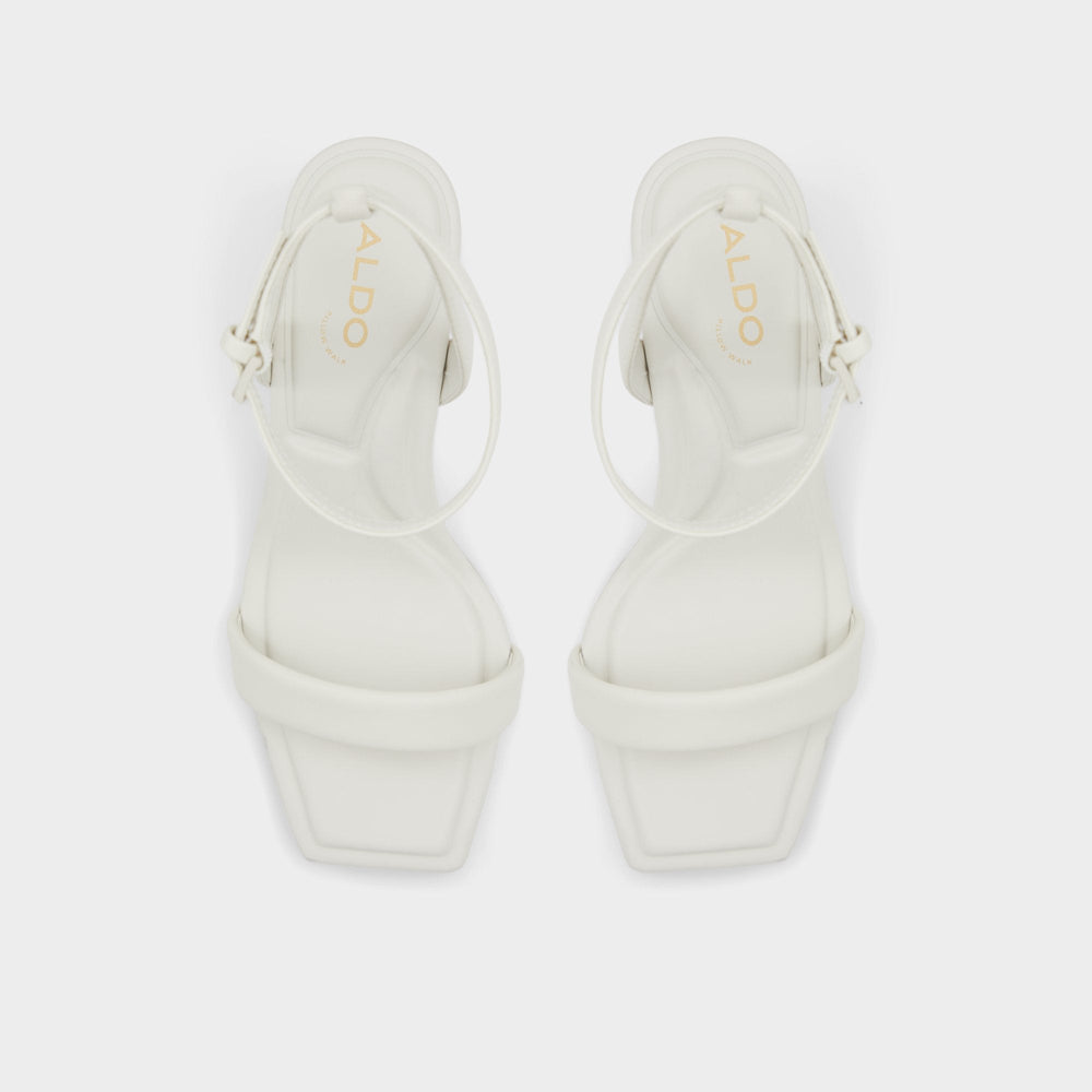 Aurorai White/Bone Women's Strappy sandals - Strappy heeled sandal, Block heel | Aldo sale