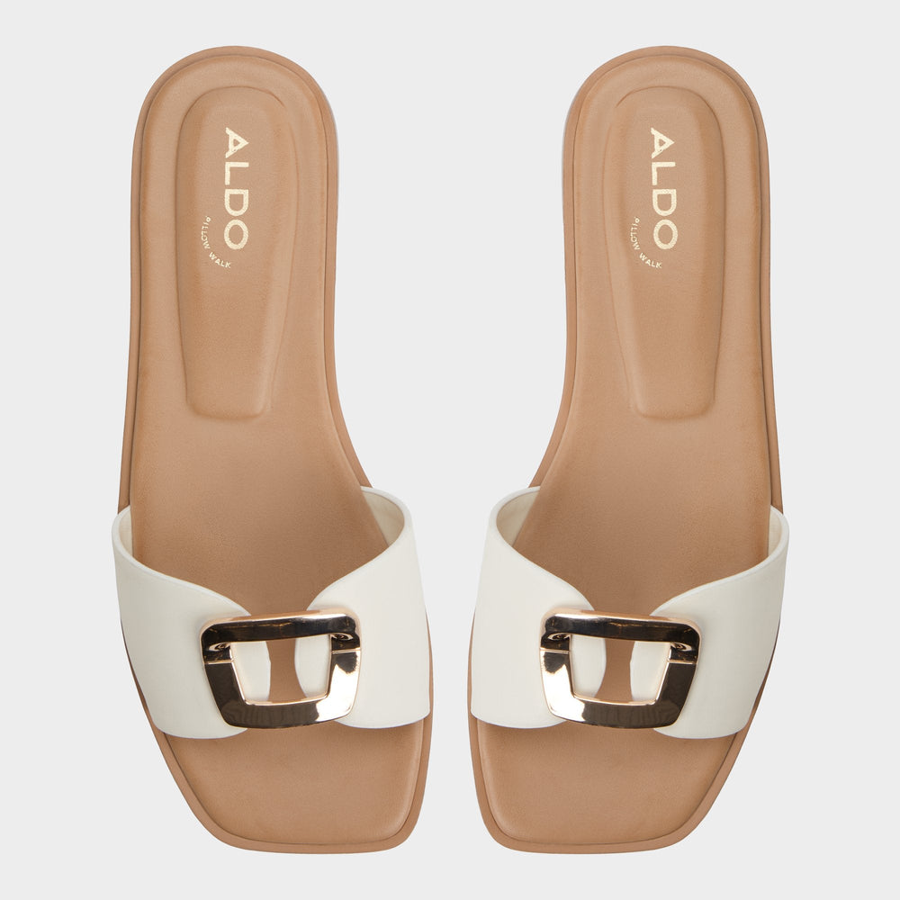 Tidella White Women's Flats - Slide sandal | Aldo outlet