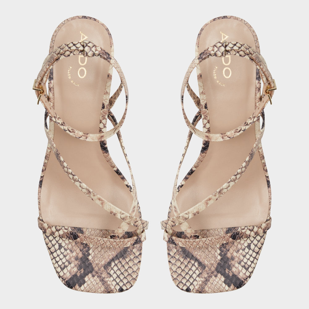 Adrauder in Brown Overflow 13801090 - Strappy block heeled sandal, Block heel | Aldo sale