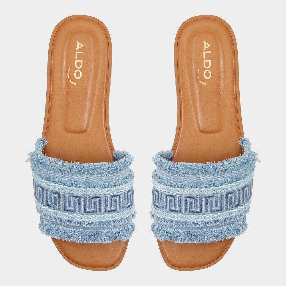 Nalani Medium Blue Women's Flats - Slide sandal | Aldo for sale