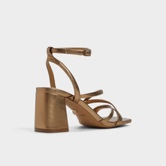 Esther Gold Women's Block heels - Strappy heeled sandal, Block heel | Aldo discount