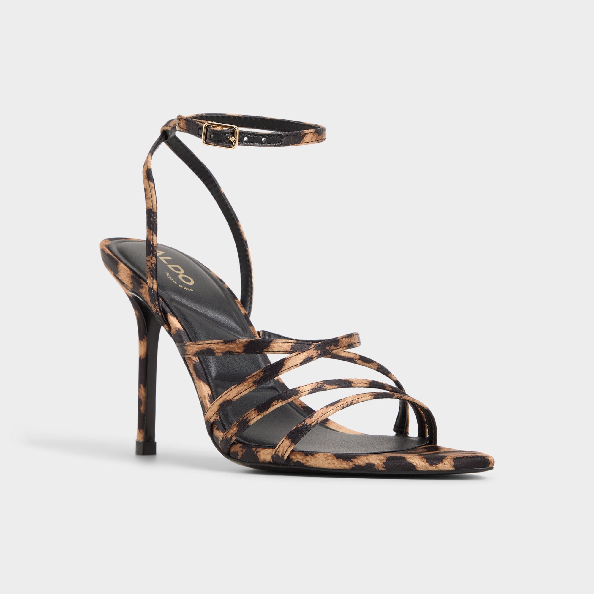 Solania Brown Multi Women's Strappy sandals - Strappy heeled sandal, Stiletto heel | Aldo outlet