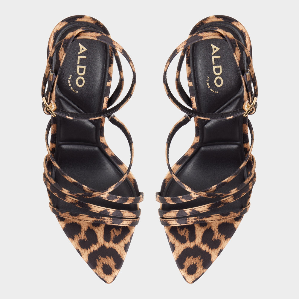 Solania Brown Multi Women's Strappy sandals - Strappy heeled sandal, Stiletto heel | Aldo outlet