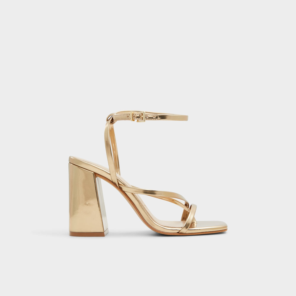 Laurader Gold Women's Block heels - Strappy heeled sandal, Block heel | Aldo discount