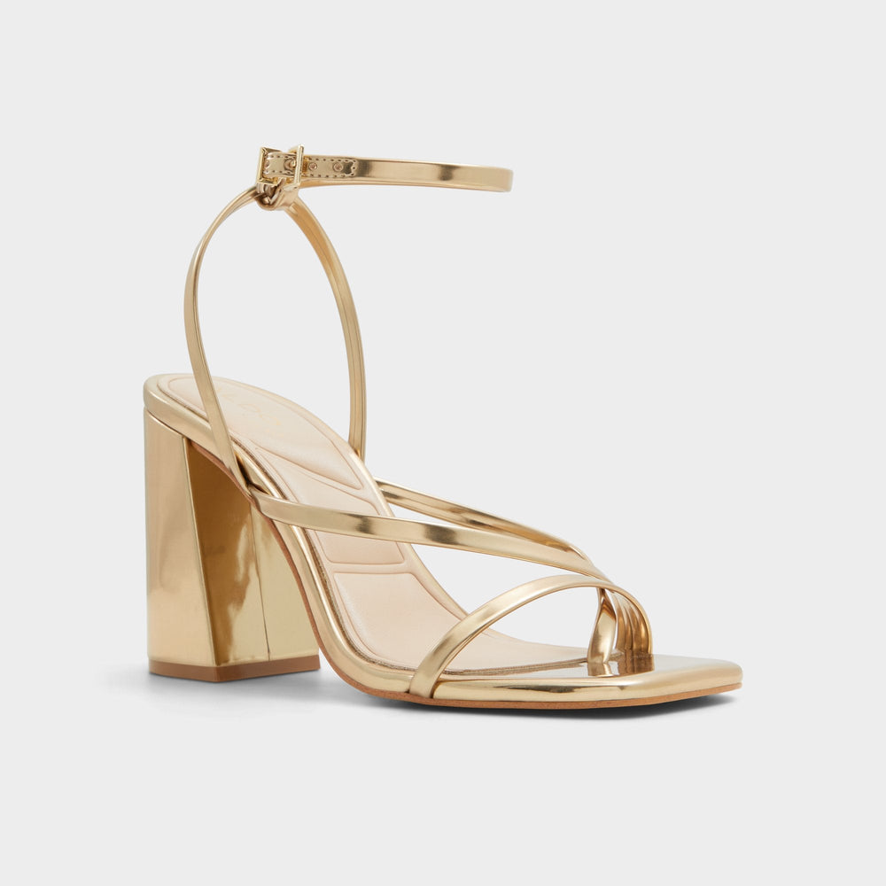 Laurader Gold Women's Block heels - Strappy heeled sandal, Block heel | Aldo discount