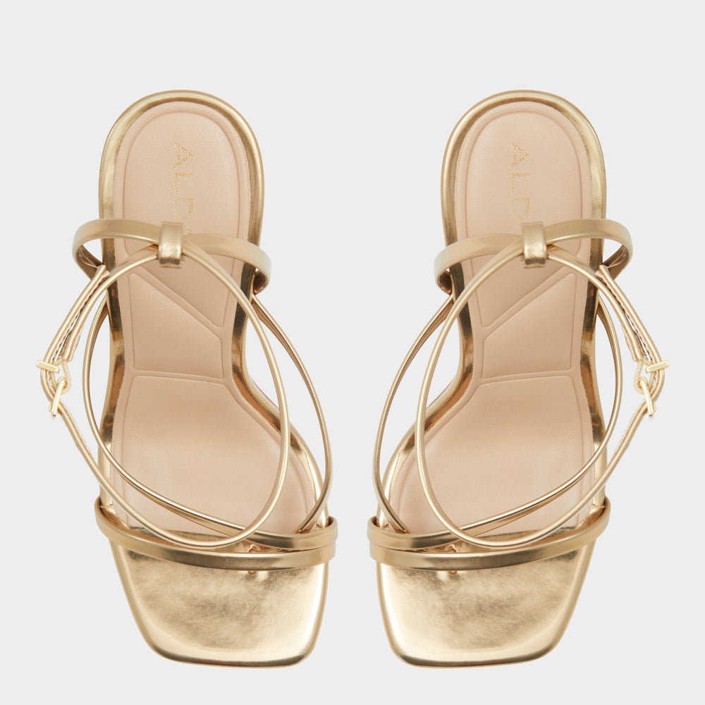 Laurader Gold Women's Block heels - Strappy heeled sandal, Block heel | Aldo discount