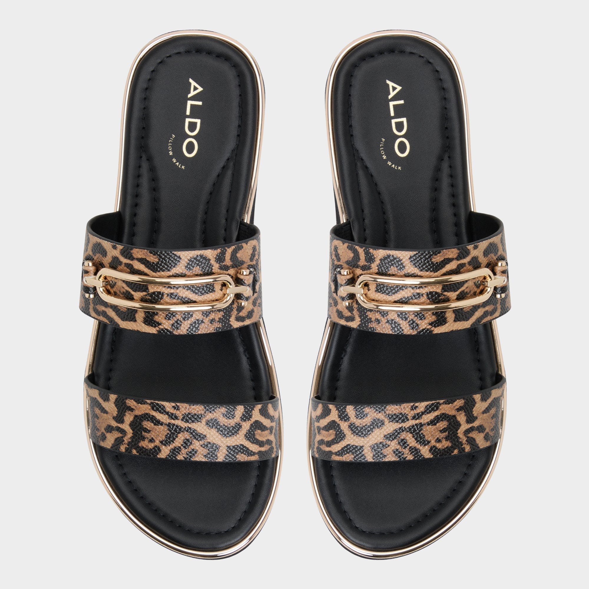 Lagoon Brown Multi Women's Flats - Strappy flat sandal, Footbed sandal | Aldo for sale