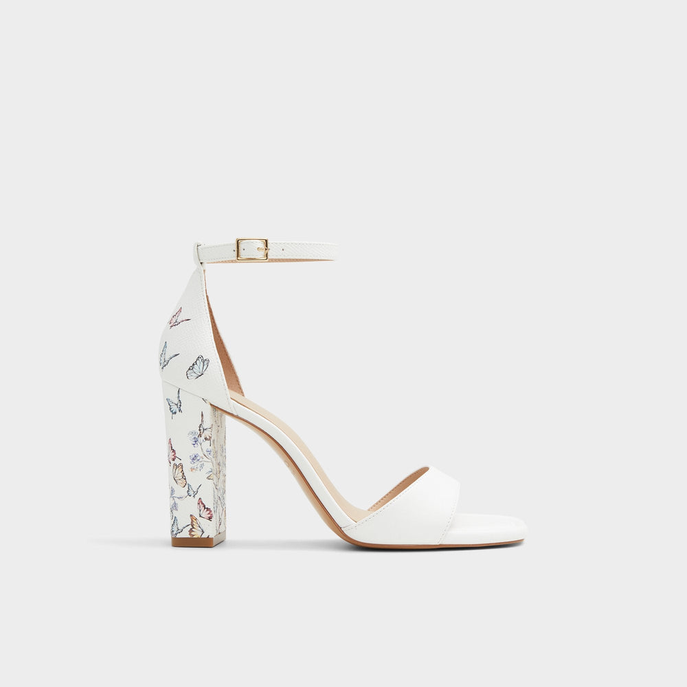 Enaegyn White Multi Women's Strappy sandals - Strappy heeled sandal, Block heel | Aldo on sale