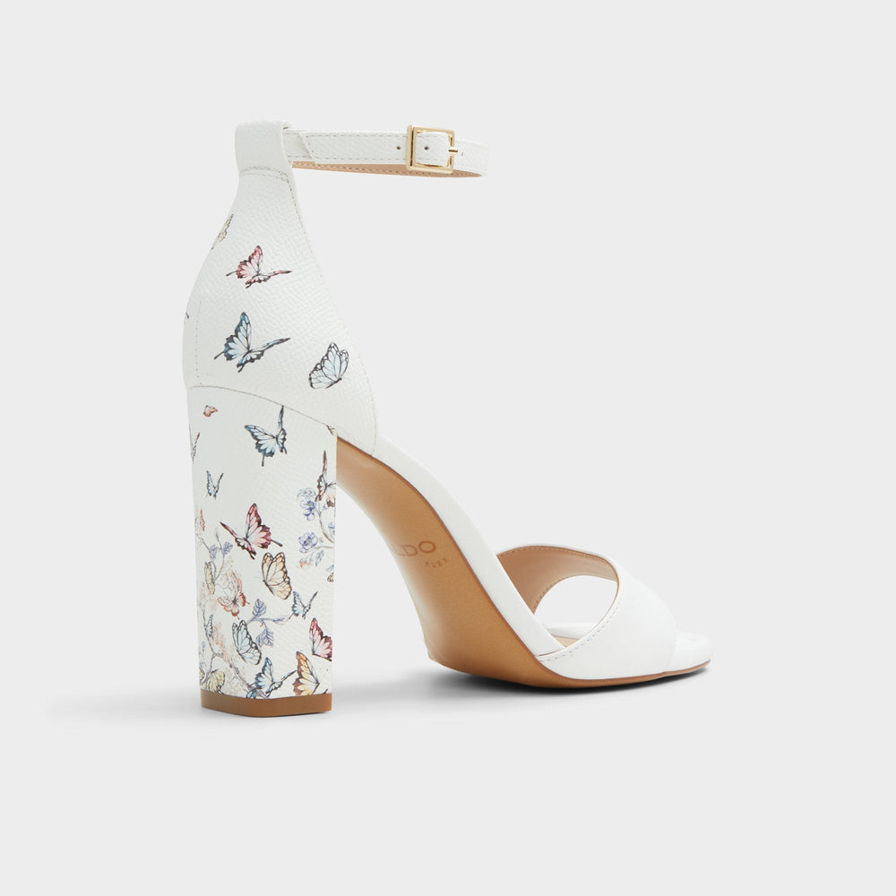 Enaegyn White Multi Women's Strappy sandals - Strappy heeled sandal, Block heel | Aldo on sale