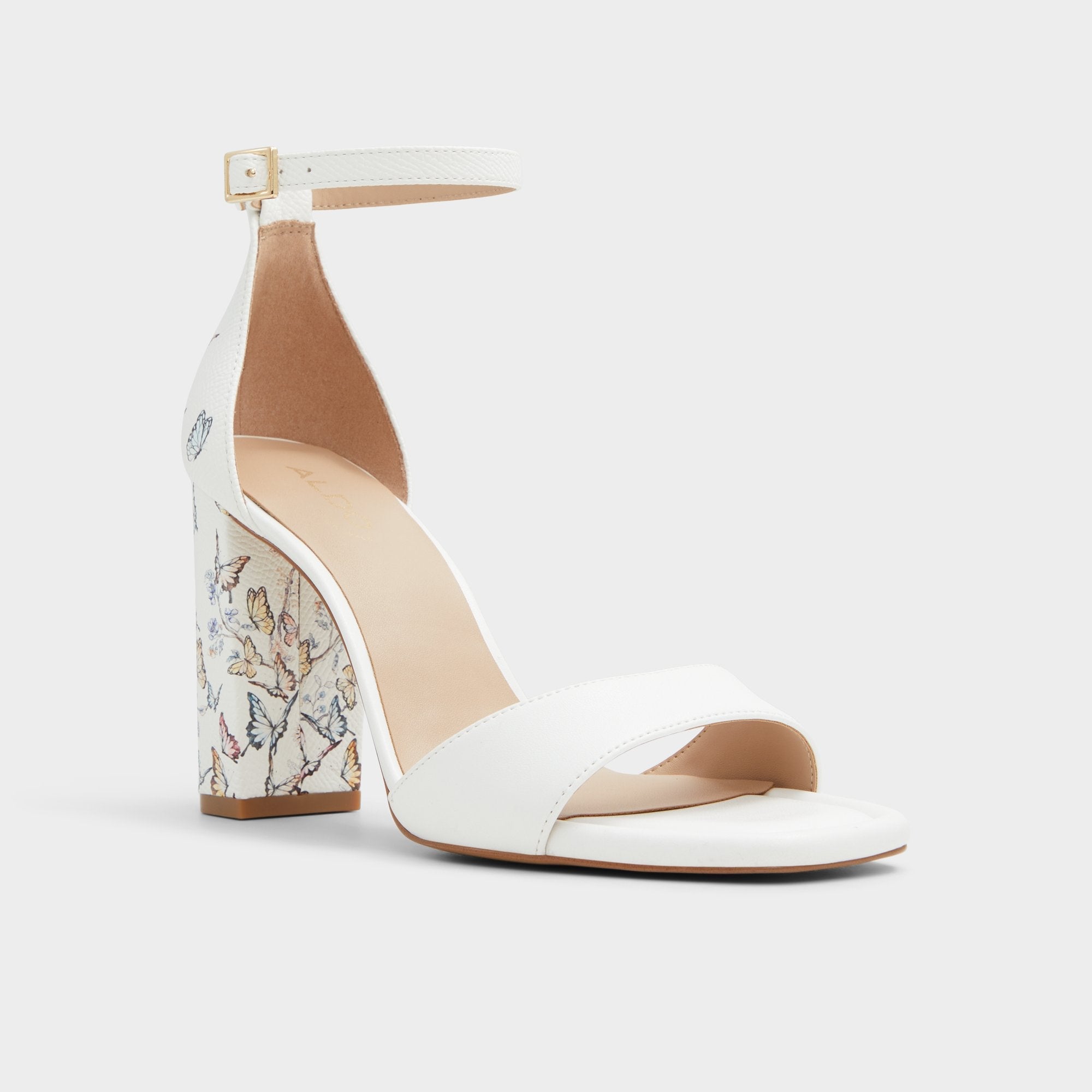 Enaegyn White Multi Women's Strappy sandals - Strappy heeled sandal, Block heel | Aldo on sale