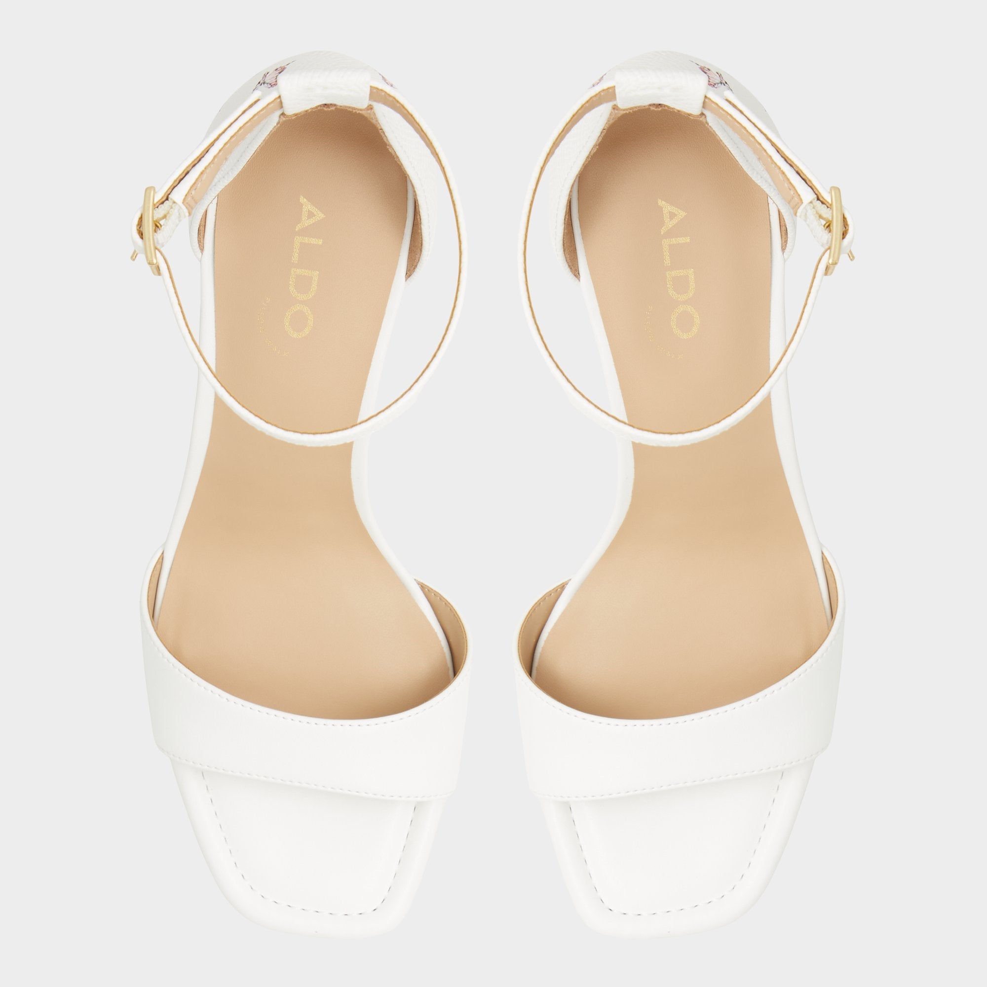 Enaegyn White Multi Women's Strappy sandals - Strappy heeled sandal, Block heel | Aldo on sale