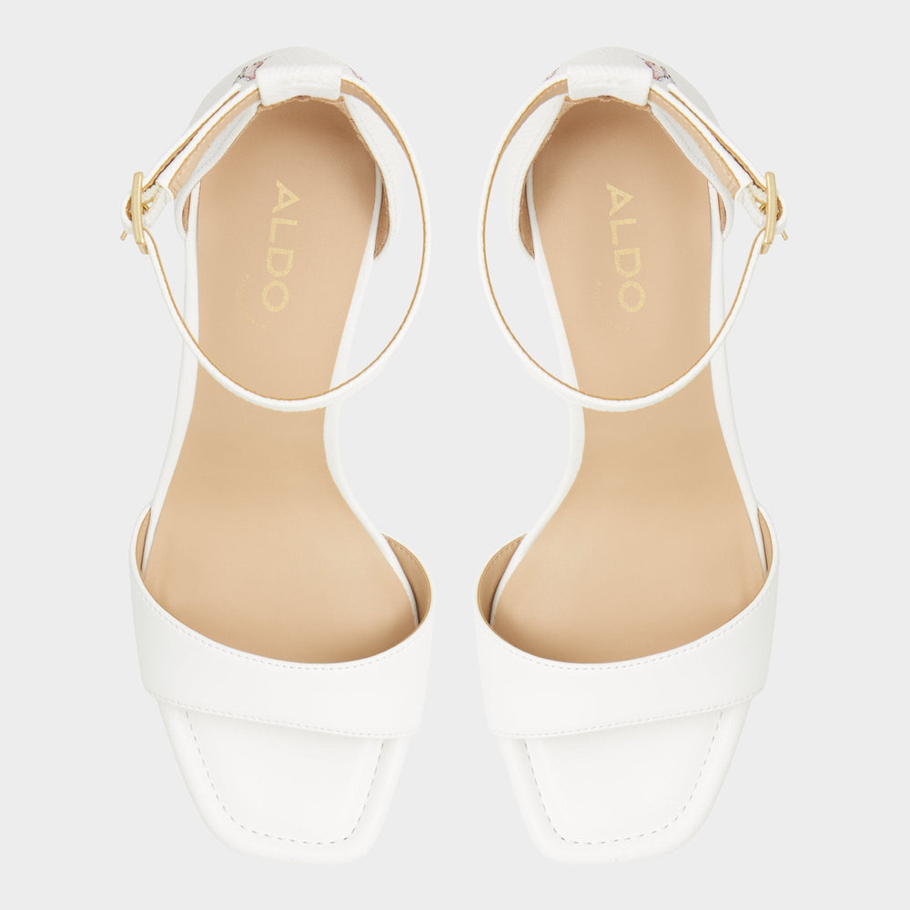 Enaegyn White Multi Women's Strappy sandals - Strappy heeled sandal, Block heel | Aldo on sale