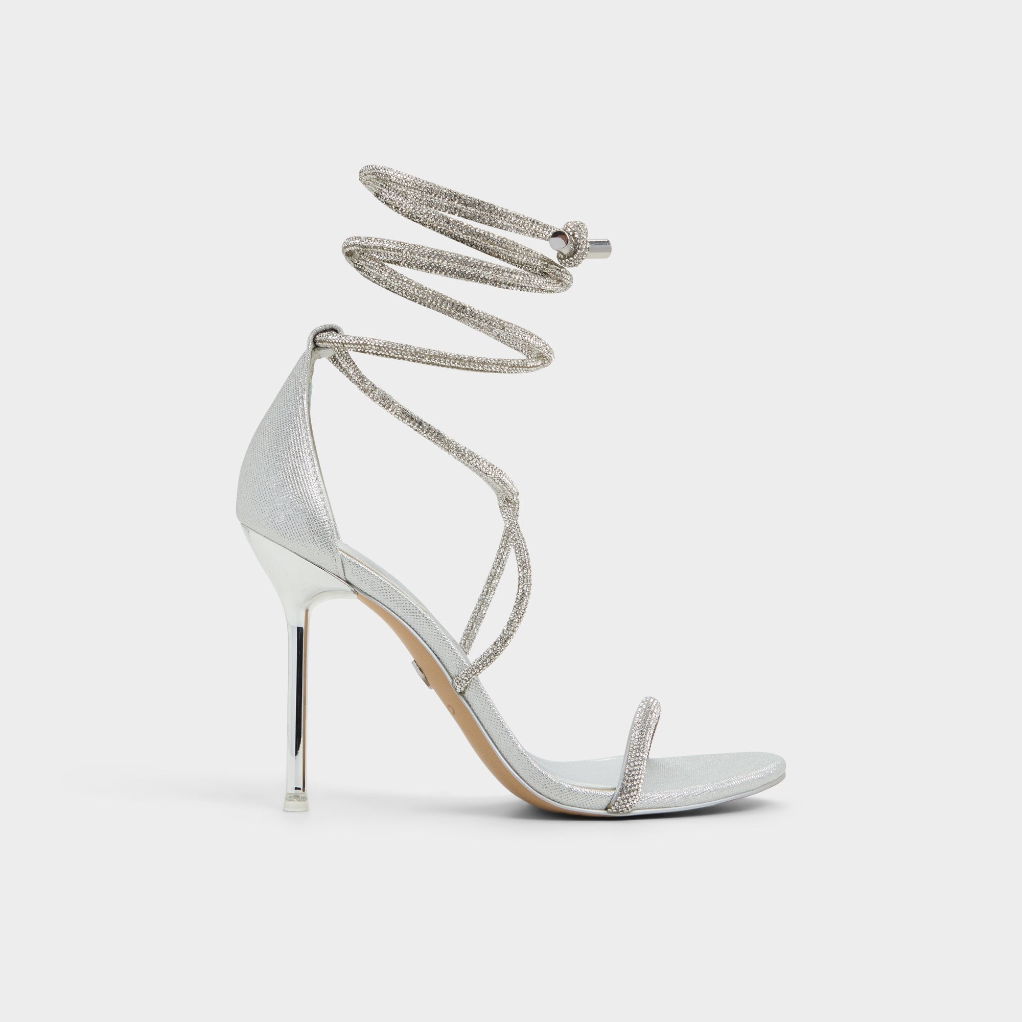 Caladonia Silver Women's Iridescent metallics - Strappy heeled sandal, Stiletto heel | Aldo for sale