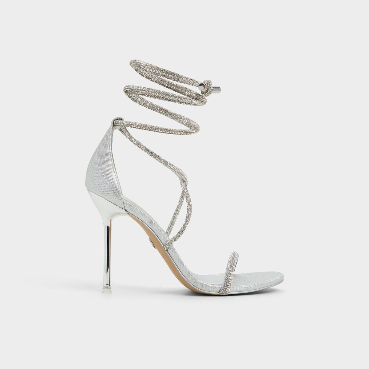 Caladonia Silver Women's Iridescent metallics - Strappy heeled sandal, Stiletto heel | Aldo for sale