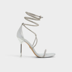 Caladonia Silver Women's Iridescent metallics - Strappy heeled sandal, Stiletto heel | Aldo for sale
