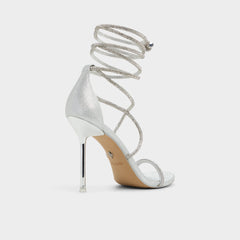 Caladonia Silver Women's Iridescent metallics - Strappy heeled sandal, Stiletto heel | Aldo for sale