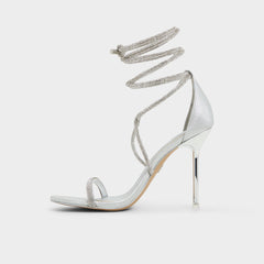 Caladonia Silver Women's Iridescent metallics - Strappy heeled sandal, Stiletto heel | Aldo for sale