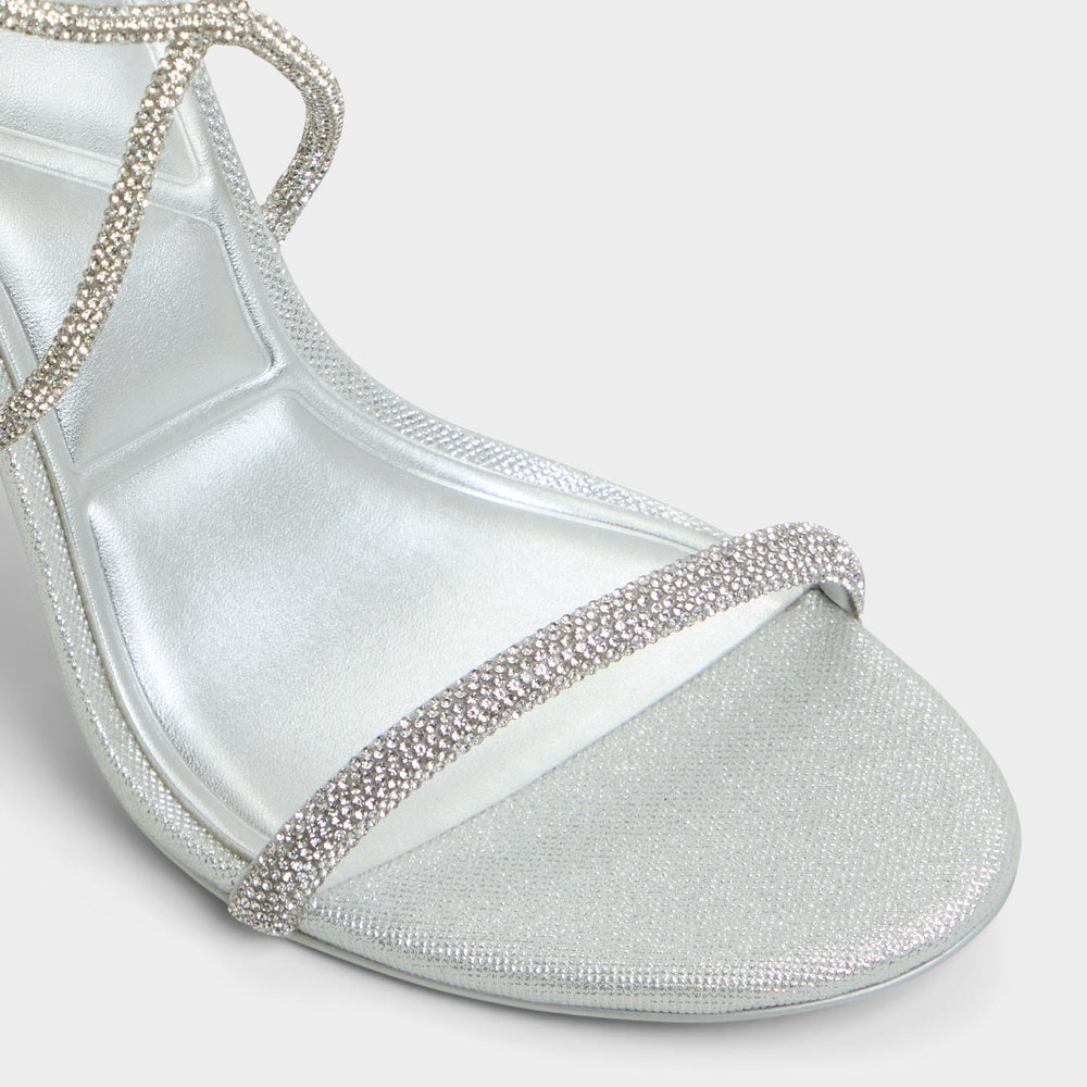 Caladonia Silver Women's Iridescent metallics - Strappy heeled sandal, Stiletto heel | Aldo for sale