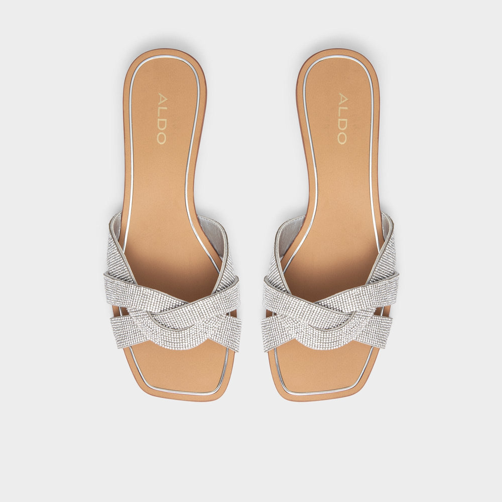 Coredith Silver Women's Flats - Slide sandal | Aldo for sale
