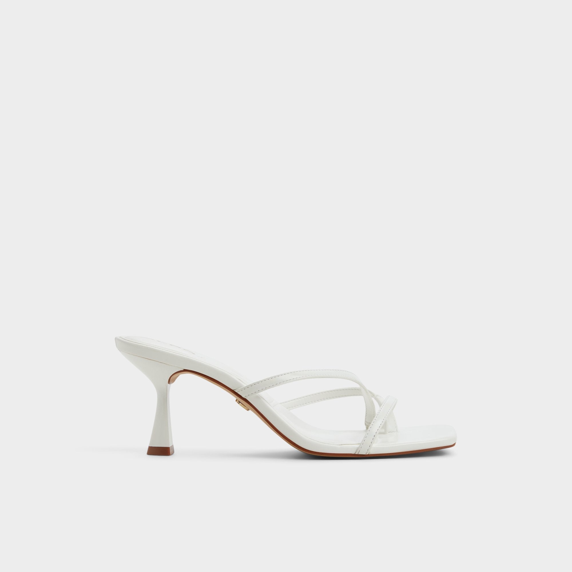 Calypsa White Women's Heeled mules - Strappy heeled sandal, Block heel | Aldo outlet