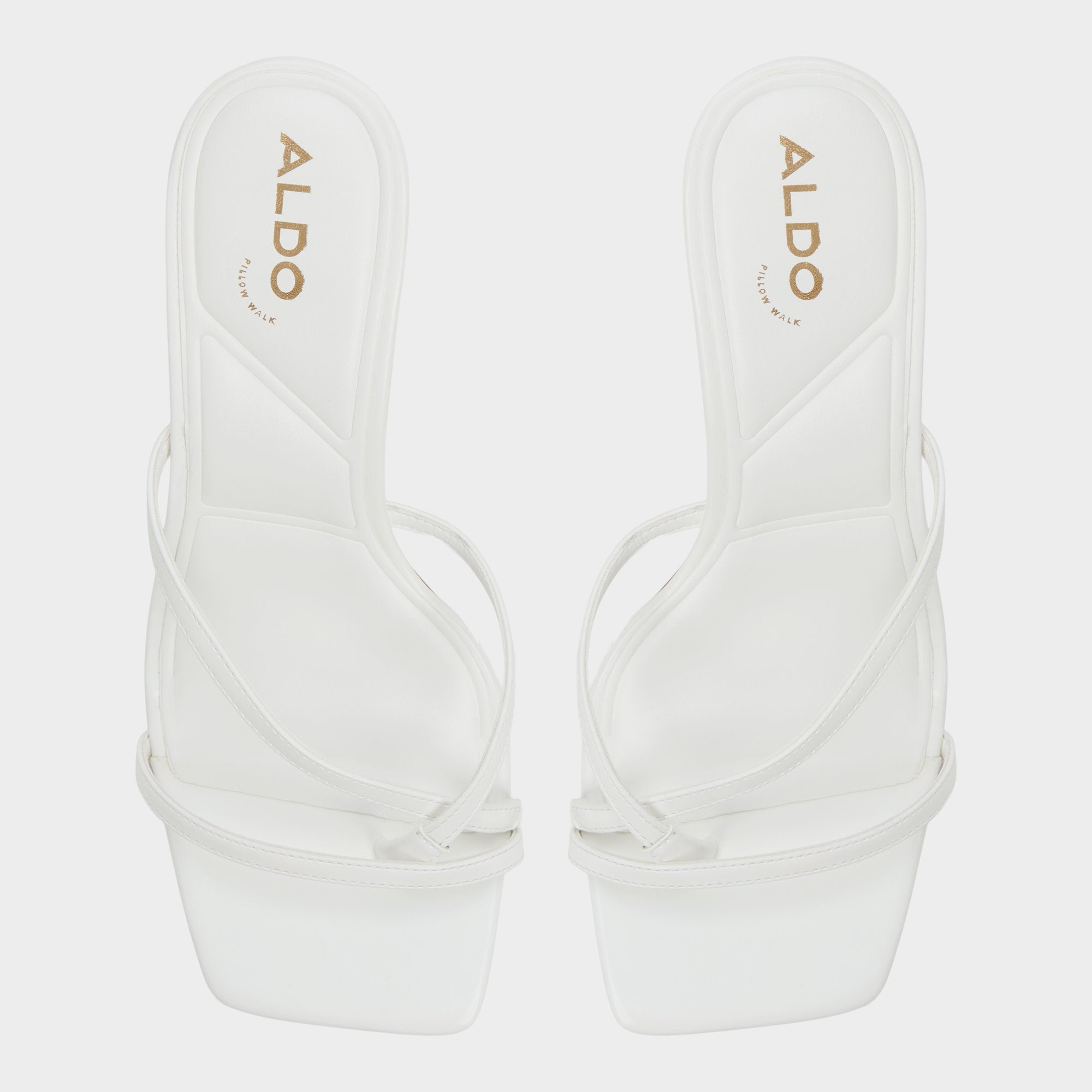 Calypsa White Women's Heeled mules - Strappy heeled sandal, Block heel | Aldo outlet