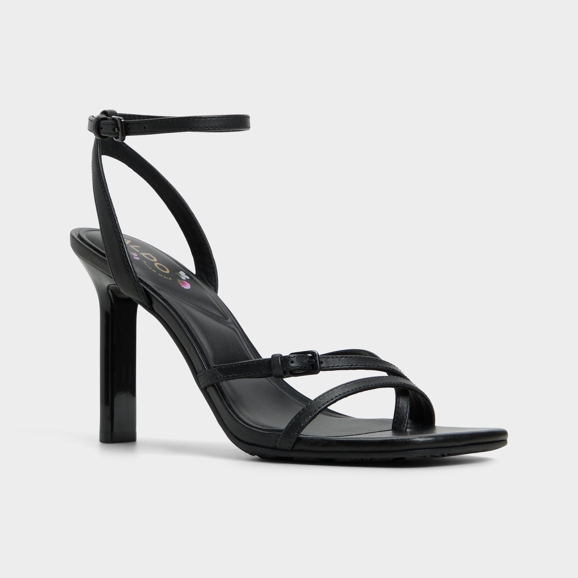 Conney Black Women's Heeled sandals - Strappy heeled sandal, Stiletto heel | Aldo outlet