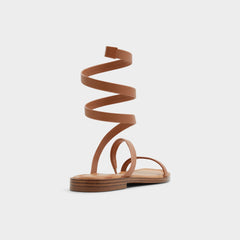 Spinella in Medium Brown - Strappy flat sandal | Aldo for sale
