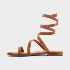 Spinella in Medium Brown - Strappy flat sandal | Aldo for sale