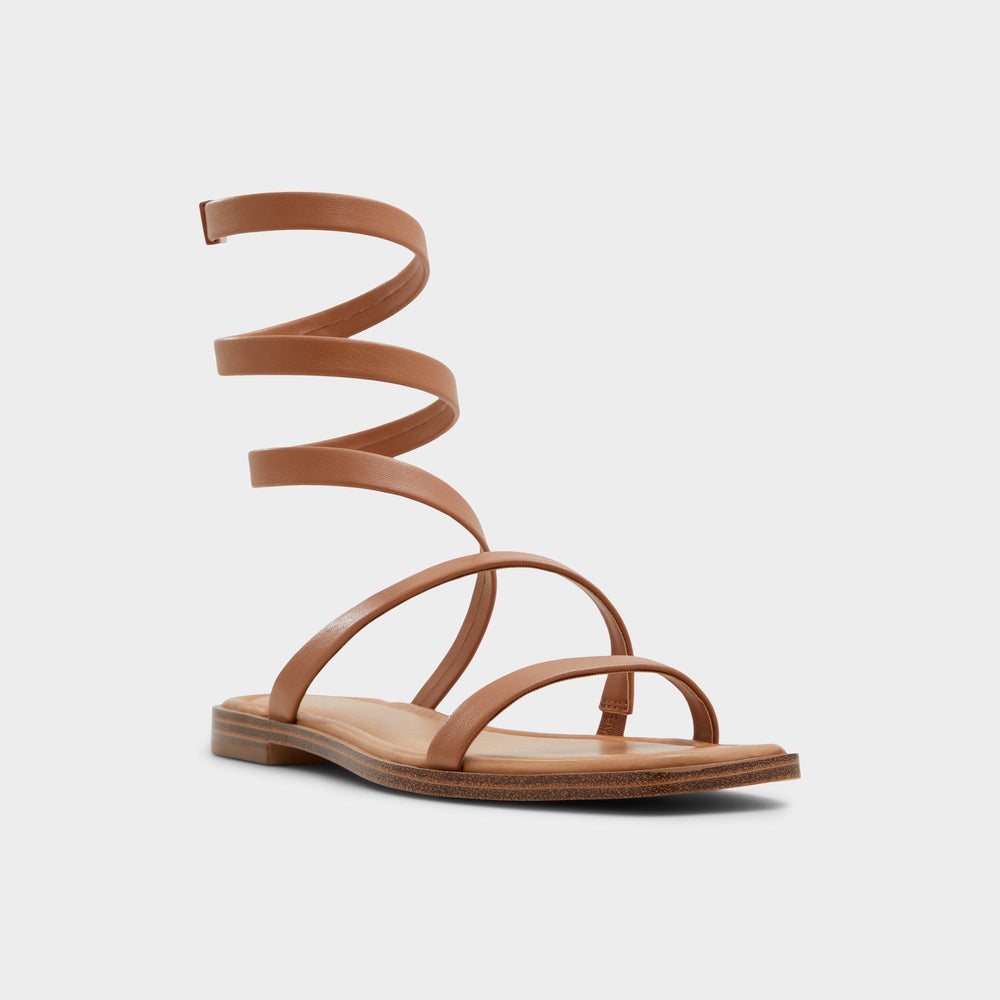 Spinella in Medium Brown - Strappy flat sandal | Aldo for sale