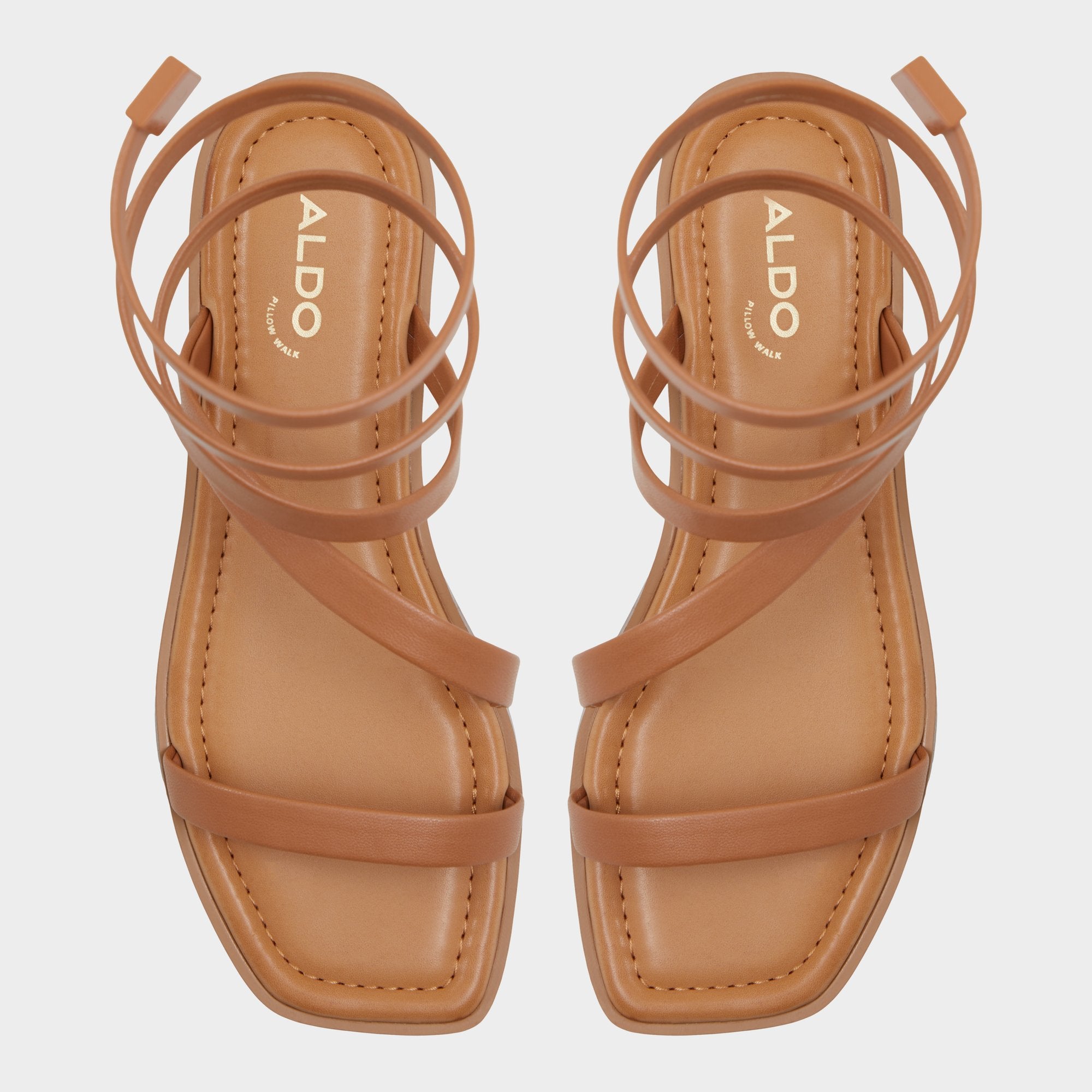 Spinella in Medium Brown - Strappy flat sandal | Aldo for sale