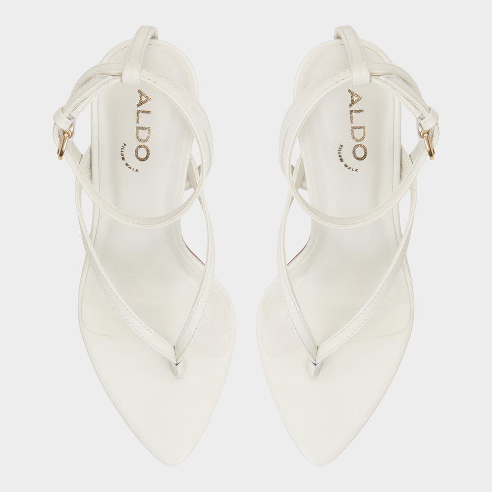 Abyfindley White/Bone Women's Strappy sandals - Heeled flip flop | Aldo online