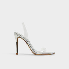 Quinilynn Silver Women's Iridescent metallics - Strappy heeled sandal, Stiletto heel | Aldo discount