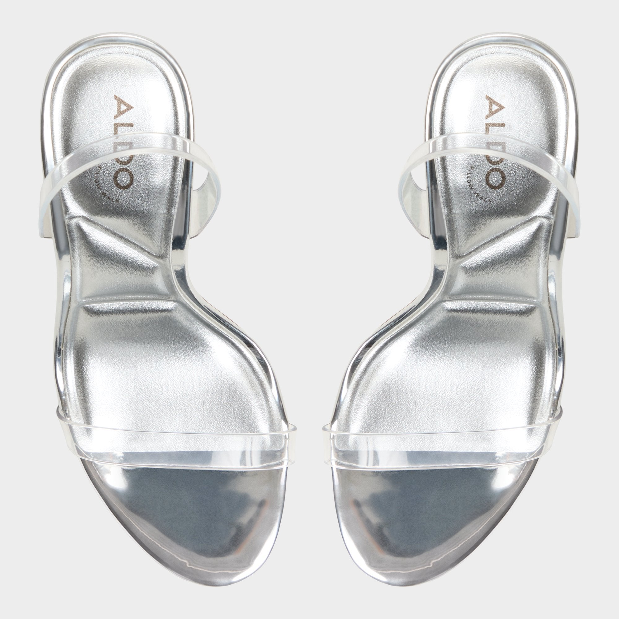 Quinilynn Silver Women's Iridescent metallics - Strappy heeled sandal, Stiletto heel | Aldo discount