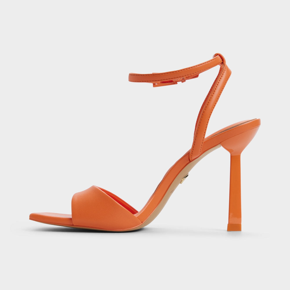 Illustrious Medium Orange Women's Strappy Heels - Strappy heeled sandal, Stiletto heel | Aldo for sale