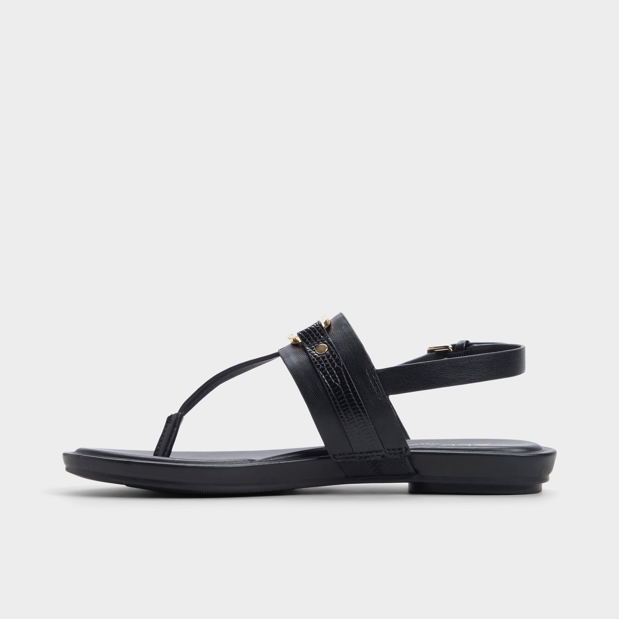 Taylen Black Women's Footbed sandals - T-strap sandal | Aldo online