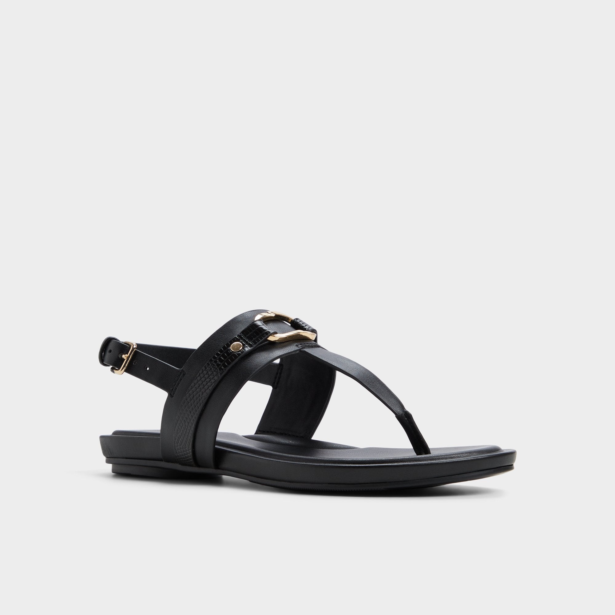 Taylen Black Women's Footbed sandals - T-strap sandal | Aldo online