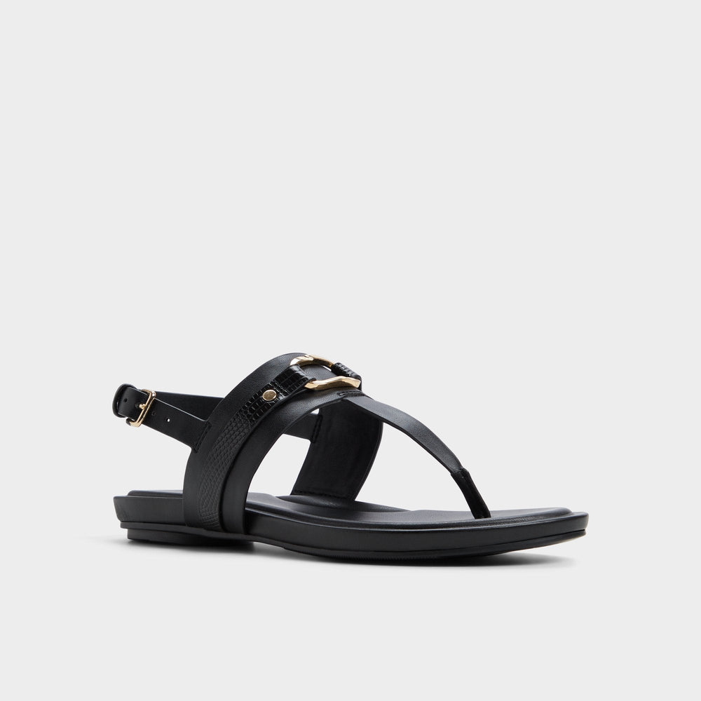 Taylen Black Women's Footbed sandals - T-strap sandal | Aldo online