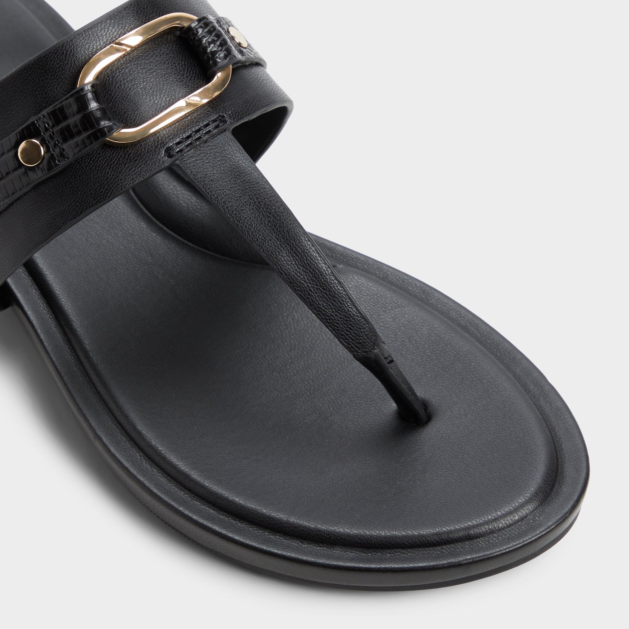 Taylen Black Women's Footbed sandals - T-strap sandal | Aldo online