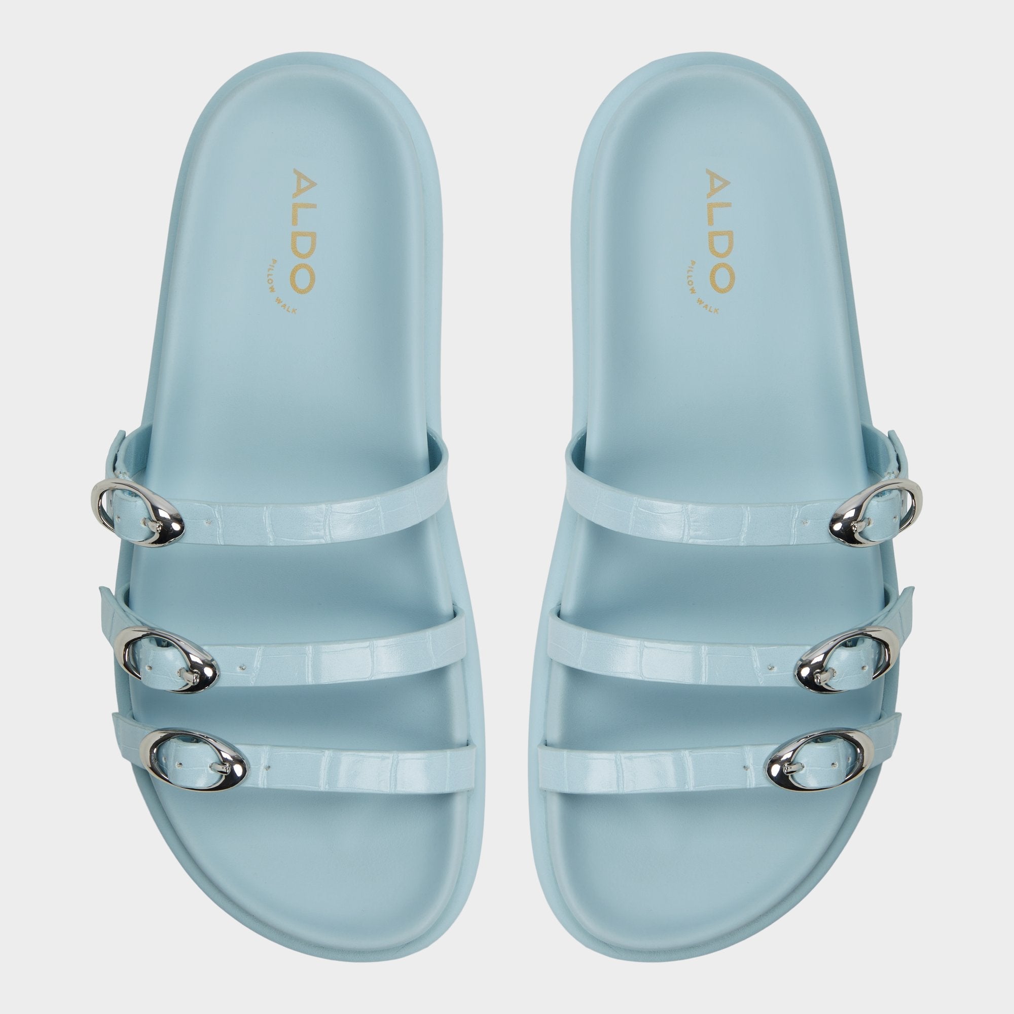 Zephyra Pastel Blue Women's Footbed sandals - Footbed sandal | Aldo discount