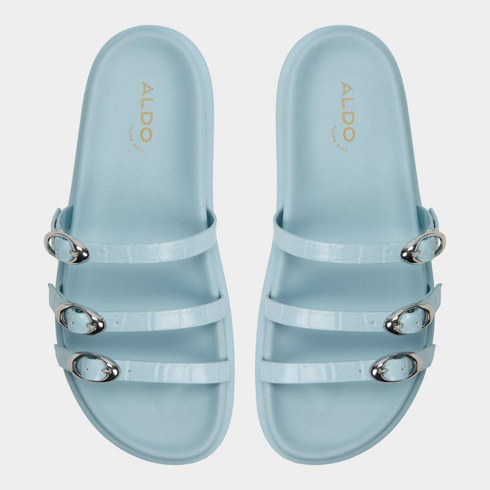 Zephyra Pastel Blue Women's Footbed sandals - Footbed sandal | Aldo discount