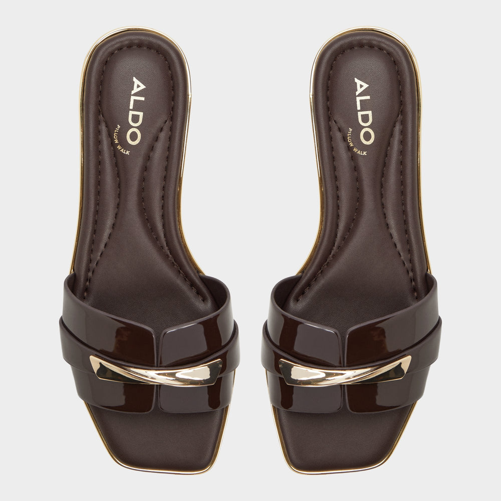 Darlina Medium Brown Women's Flats - Slide sandal | Aldo outlet