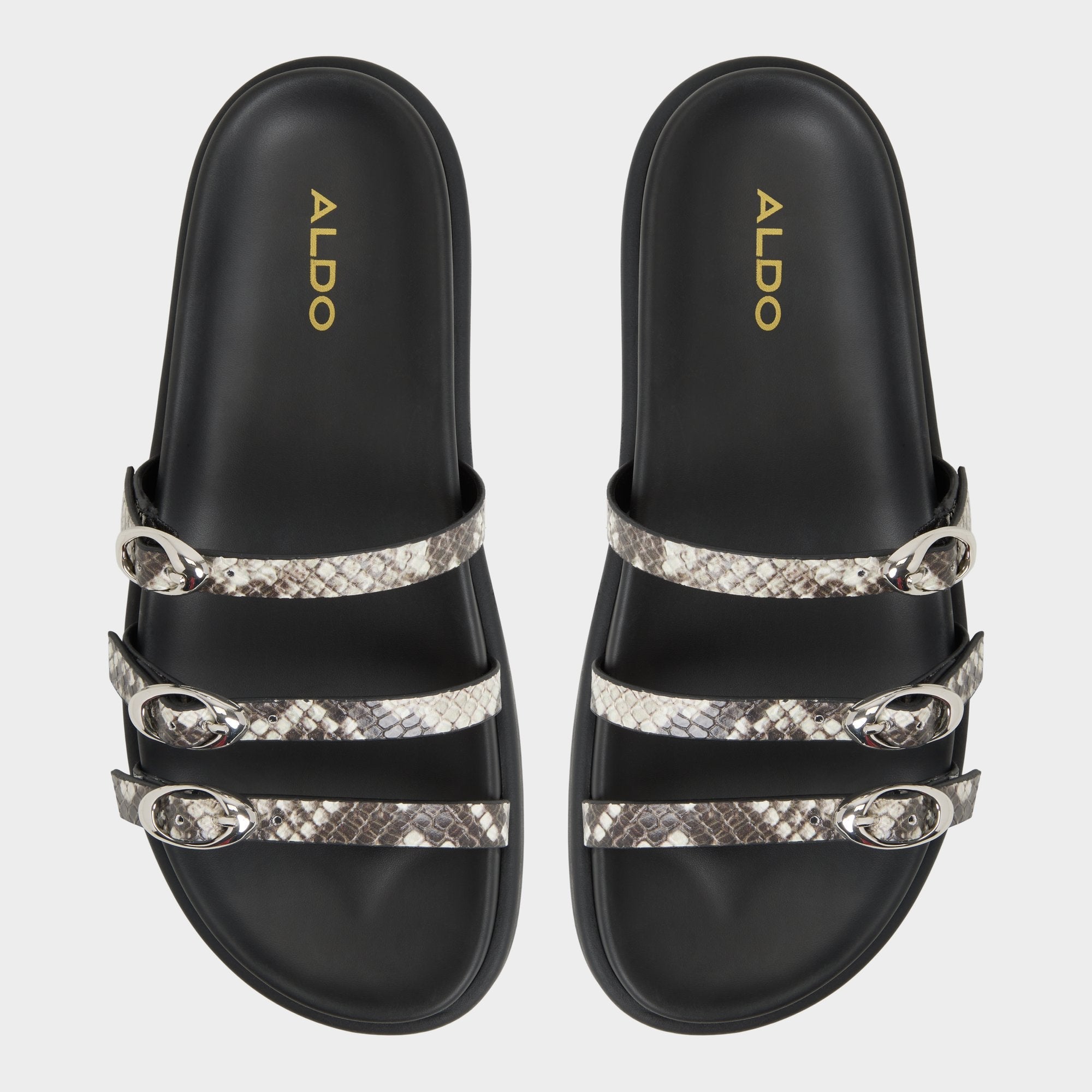 Zephyra White/Black Women's Footbed sandals - Footbed sandal | Aldo sale