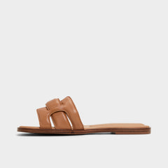 Eleny Medium Brown Women's Flats - Slide sandal | Aldo for sale
