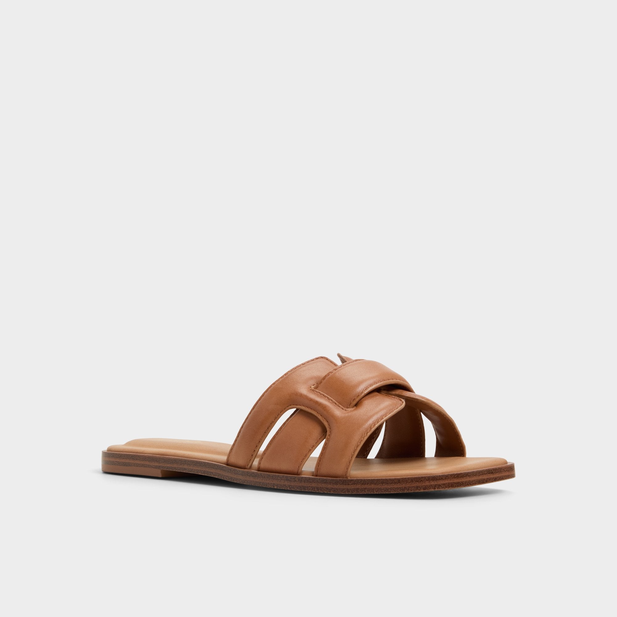 Eleny Medium Brown Women's Flats - Slide sandal | Aldo for sale