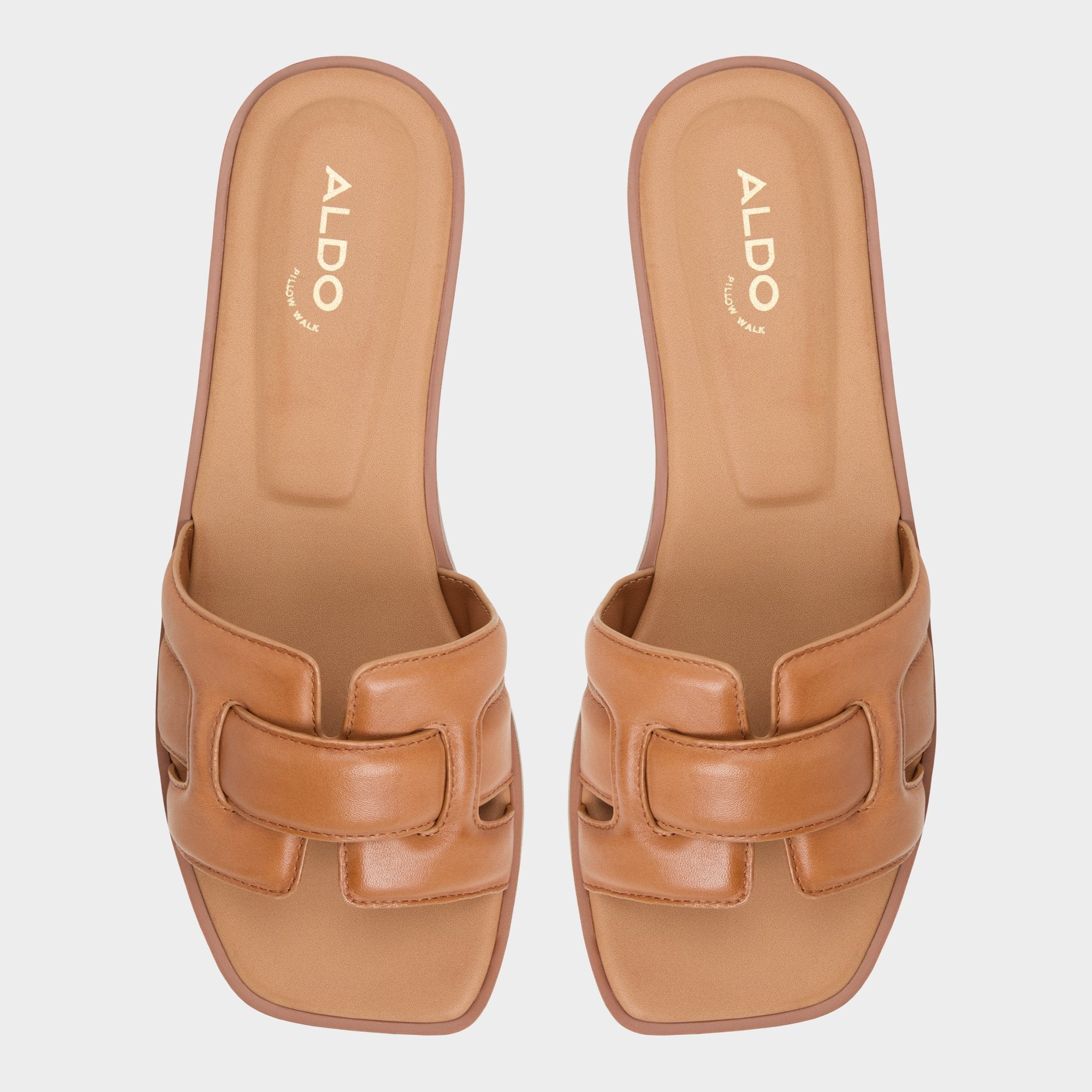 Eleny Medium Brown Women's Flats - Slide sandal | Aldo for sale