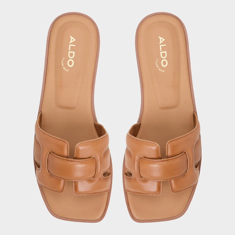 Eleny Medium Brown Women's Flats - Slide sandal | Aldo for sale