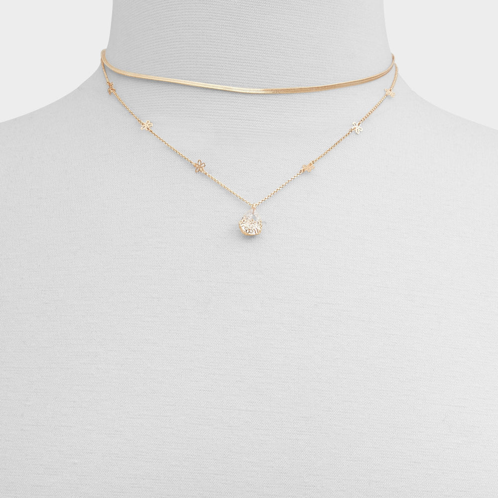 Teardrop Gold/Clear Multi Women's Necklaces - Necklace | Aldo on sale