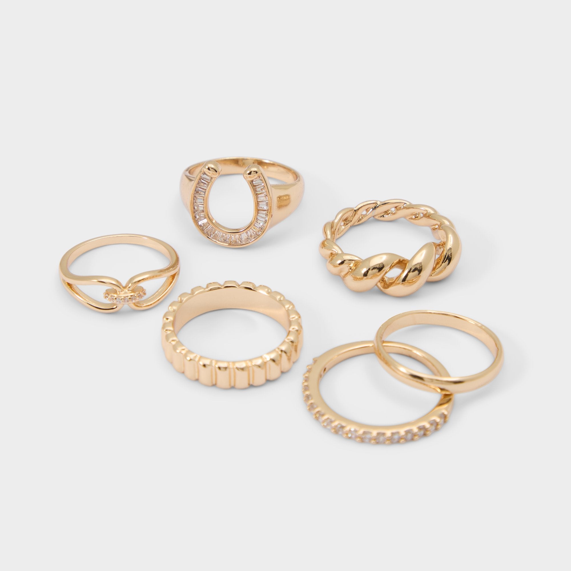 Luckyrings in Gold Clear Multi - Multi finger rings | Aldo outlet