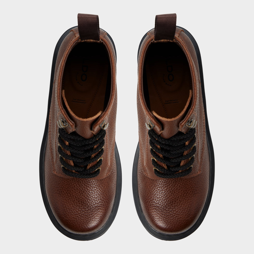 Doublezero in Dark Brown - Combat boot, Lug sole | Aldo sale