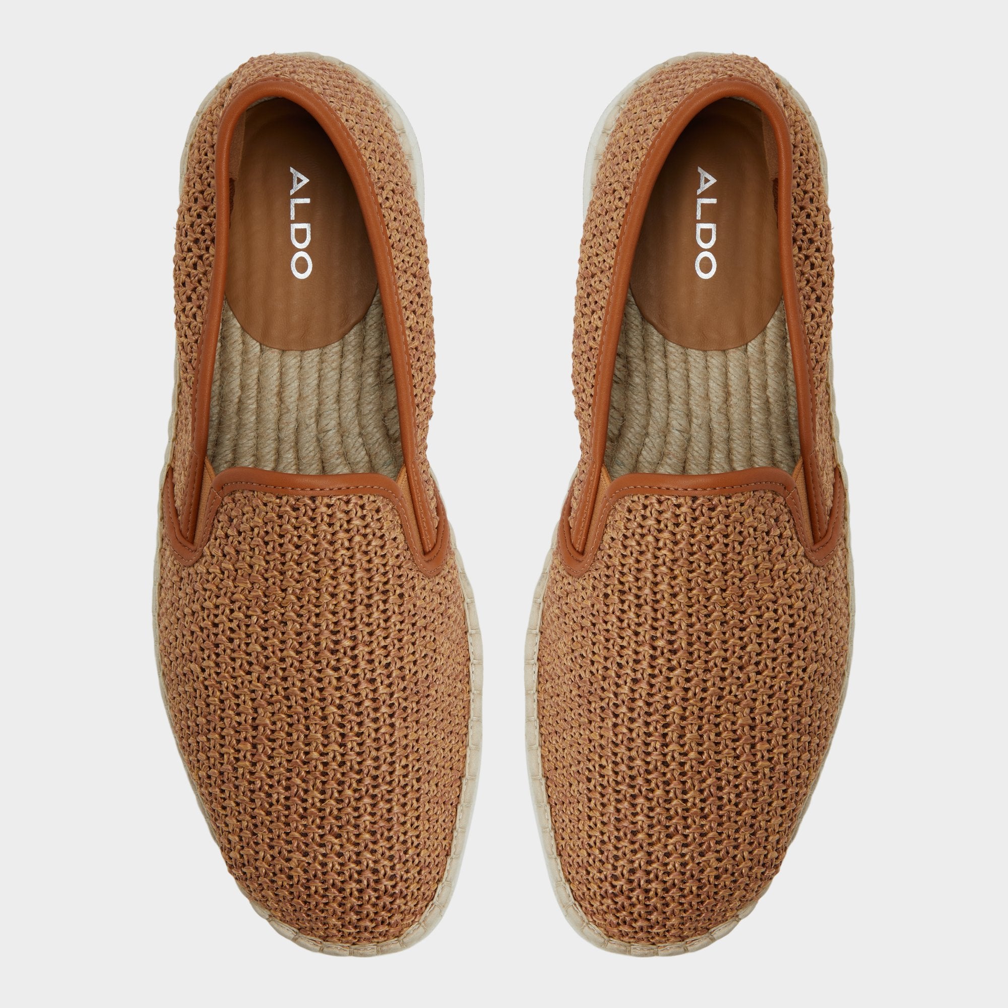 Johnney Cognac Textile Raffia Men's Espadrilles - Espadrille | Aldo outlet